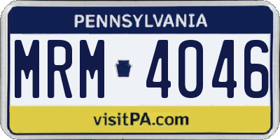 PA license plate MRM4046