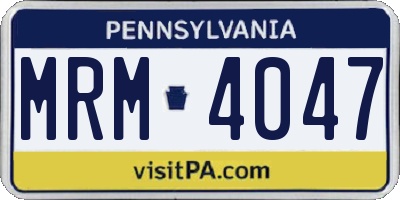 PA license plate MRM4047