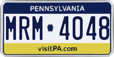 PA license plate MRM4048