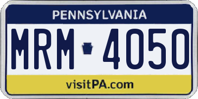 PA license plate MRM4050