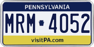 PA license plate MRM4052