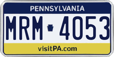 PA license plate MRM4053