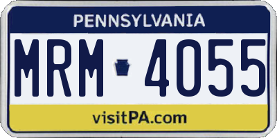 PA license plate MRM4055