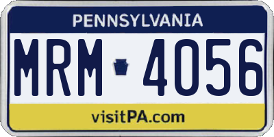 PA license plate MRM4056