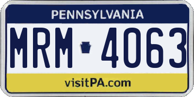 PA license plate MRM4063