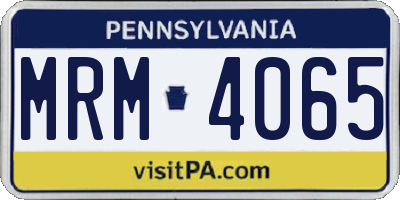 PA license plate MRM4065