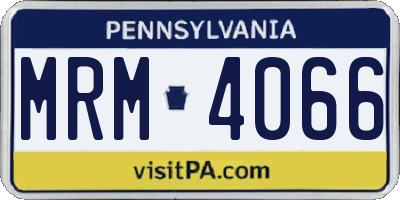 PA license plate MRM4066