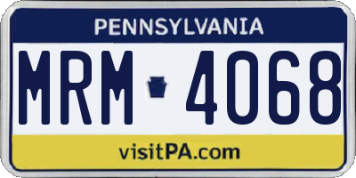 PA license plate MRM4068