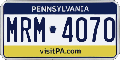 PA license plate MRM4070
