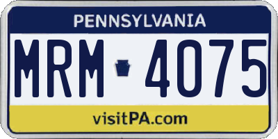 PA license plate MRM4075