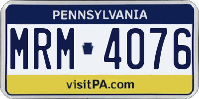 PA license plate MRM4076