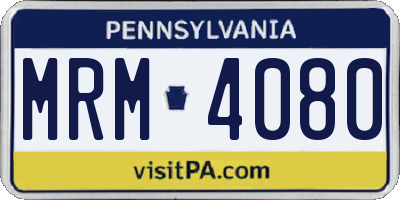 PA license plate MRM4080