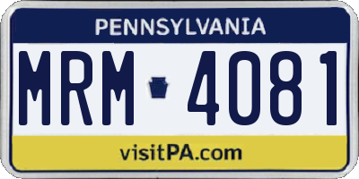 PA license plate MRM4081