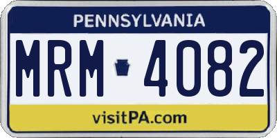 PA license plate MRM4082
