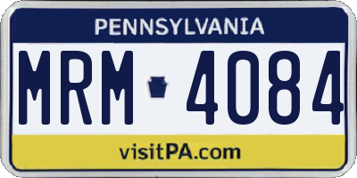PA license plate MRM4084