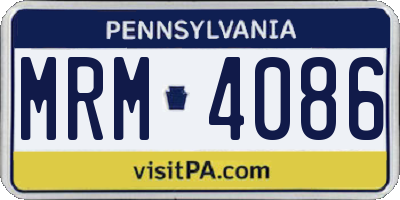 PA license plate MRM4086