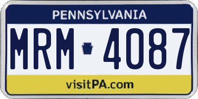 PA license plate MRM4087