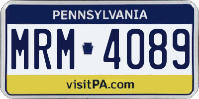 PA license plate MRM4089