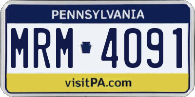 PA license plate MRM4091