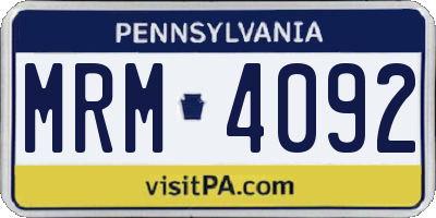 PA license plate MRM4092