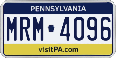 PA license plate MRM4096