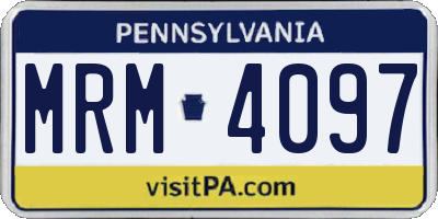 PA license plate MRM4097