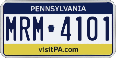 PA license plate MRM4101