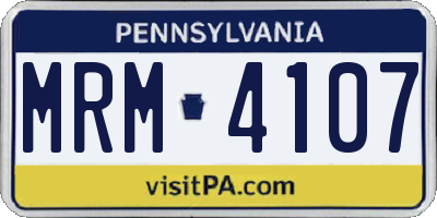 PA license plate MRM4107