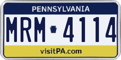 PA license plate MRM4114