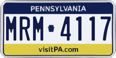 PA license plate MRM4117