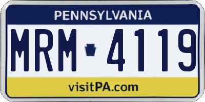 PA license plate MRM4119