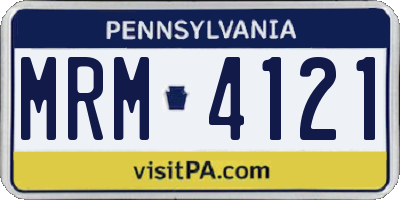 PA license plate MRM4121
