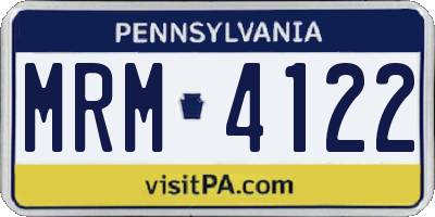 PA license plate MRM4122