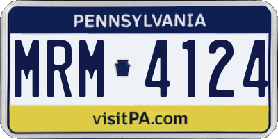 PA license plate MRM4124