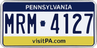 PA license plate MRM4127