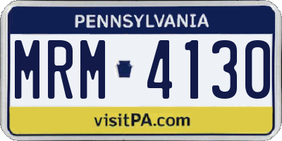 PA license plate MRM4130