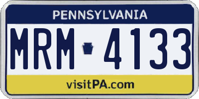PA license plate MRM4133