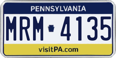 PA license plate MRM4135