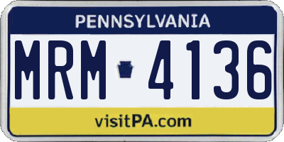 PA license plate MRM4136