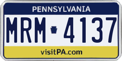 PA license plate MRM4137