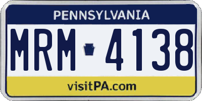 PA license plate MRM4138