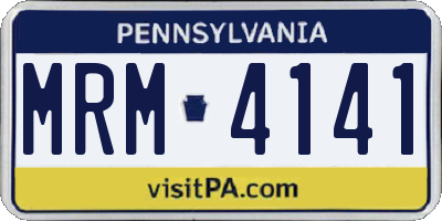 PA license plate MRM4141