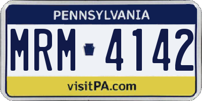 PA license plate MRM4142