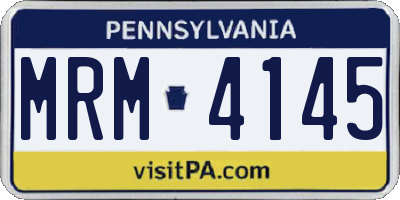 PA license plate MRM4145