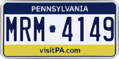 PA license plate MRM4149