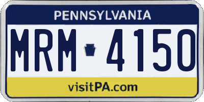 PA license plate MRM4150