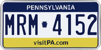 PA license plate MRM4152