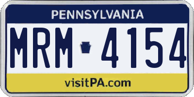 PA license plate MRM4154