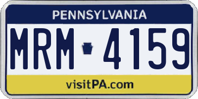 PA license plate MRM4159