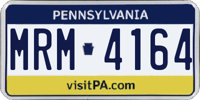 PA license plate MRM4164